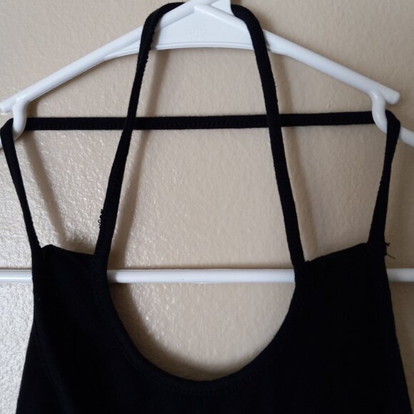 VOICE Backless Black/Pink/White Hibiscus 🌺 Flower Tank with Sequins Women's M - Picture 5 of 9